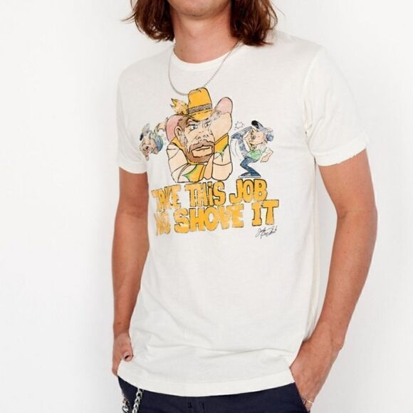 NWOT Midnight Rider Johnny Paycheck Take This Job & Shove It Unisex Tee Sz Large - Picture 1 of 10